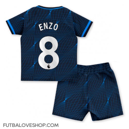 Dres Chelsea Enzo Fernandez #8 Preč pre deti 2023-24 Krátky Rukáv (+ trenírky)